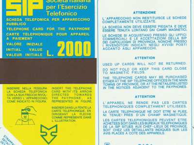 ...la mia � dell�aprile del 1981, il taglio � quello da  2000 lire, � di colore giallo-blu e si infilava verticalmente nelle cabine�
